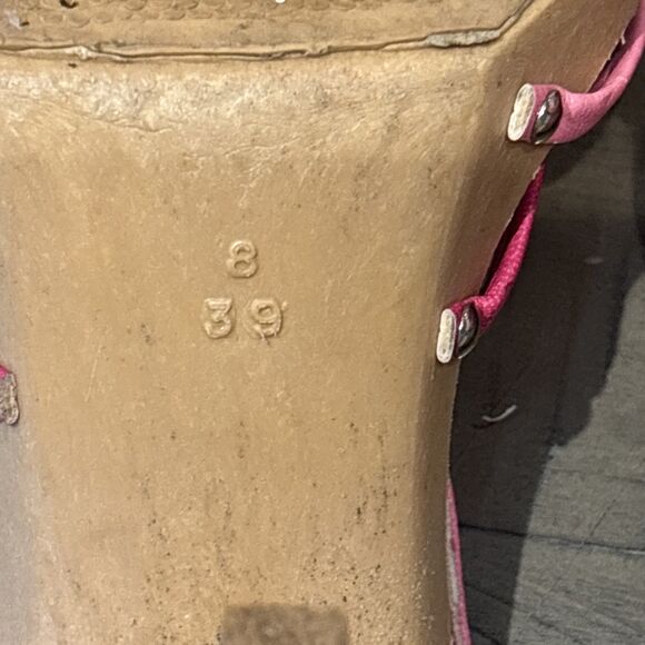 Womens pink Sandals heels Pumps Shoes size 8 strappy - Picture 7 of 7